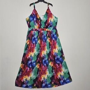 Love Design Women's Dress Plus Size 3X Red A-line Pleated Sweetheart New Long